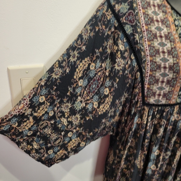 Style & Co Size 3x Green Boho Floral Print Knee Length Dress - Picture 2 of 8